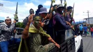 Manifestantes van a Quito
