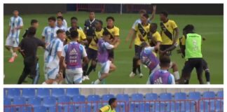 Los jugadores de ambas selecciones se enfrentaron en una pelea. Uno de los jugadores ecuatorianos, en un acto que recordó a la infame escena protagonizada por Ángelo Preciado años atrás, se defendió utilizando el banderín del córner.