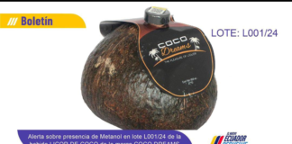 Según el análisis, el lote identificado como L001/24 de Coco Dreams contiene concentraciones de metanol superiores a los límites establecidos por la Norma Técnica Ecuatoriana INEN 1837 (Tercera Revisión 2024-02).
