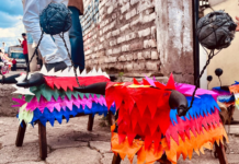 Conocidas como las vacas locas, esta estructura triangular con cachos en su parte frontal se volvió indispensable en las celebraciones navideñas y hace muchos años es parte de las tradiciones en las comunidades de Chimborazo.