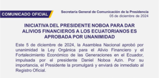 El Pleno de la Asamblea Nacional dio luz verde al proyecto de Ley Orgánica para el Alivio Financiero y el Fortalecimiento Económico de las Generaciones, considerado urgente en el ámbito económico.