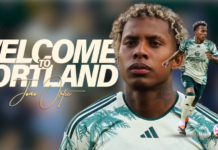 El vídeo de presentación, publicado en las redes sociales del club, muestra a Joao Ortiz vistiendo por primera vez la camiseta de los Timbers. En las imágenes, se lo ve en el estadio Providence Park, con un hacha y una motosierra, herramientas que son emblema del equipo.
