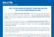 En el marco de las Elecciones Generales 2025, el Consejo Nacional Electoral (CNE) y la plataforma TikTok han unido fuerzas por tercera ocasión para fortalecer la difusión de información confiable y combatir la desinformación durante el proceso electoral.