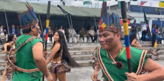 Con motivo del Día de la Amazonía Ecuatoriana, que se celebra cada 12 de febrero, estudiantes de las unidades educativas San Vicente Ferrer de Puyo y Camilo Gallegos Domínguez