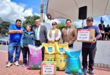 En el cantón Penipe, el 11 de febrero, el Ministerio de Agricultura y Ganadería (MAG) entregó 11 nombramientos de cabildos y 44 kits nutricionales y fitosanitarios a productores del cantón, como parte del Proyecto Integral de Diversificación Agroproductiva y Reconversión Agrícola (PIDARA).