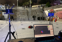 Dos espectáculos de siete minutos, con 54 drones volando a una velocidad de 4 metros por segundo, formaron parte del evento “Riobamba Brilla”, la noche del 26 de abril, en el marco de las fiestas abrileñas de la ciudad.