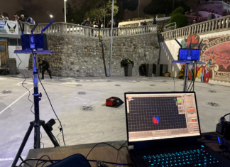 Dos espectáculos de siete minutos, con 54 drones volando a una velocidad de 4 metros por segundo, formaron parte del evento “Riobamba Brilla”, la noche del 26 de abril, en el marco de las fiestas abrileñas de la ciudad.
