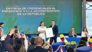 En una ceremonia solemne realizada la tarde del jueves 15 de mayo de 2025 en el Centro Cultural Itchimbía, en Quito, el presidente reelecto Daniel Noboa y la vicepresidenta electa María José Pinto recibieron oficialmente sus credenciales del Consejo Nacional Electoral (CNE), que los habilita para ejercer el mandato presidencial 2025-2029.