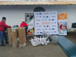 En un importante paso hacia el fortalecimiento de la soberanía alimentaria y la erradicación de la desnutrición crónica infantil, se llevó a cabo una nueva entrega de materiales para la construcción de cuyeras en comunidades de la parroquia San Andrés, perteneciente al cantón Guano.