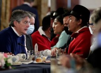 El presidente de la Confederación de Nacionalidades Indígenas del Ecuador (CONAIE), Leonidas Iza, acudió este lunes a una audiencia judicial en el marco de la demanda penal que mantiene contra el exmandatario Guillermo Lasso, a quien acusa de calumnias.