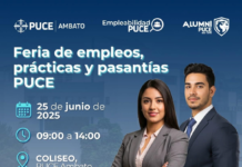 La Pontificia Universidad Católica del Ecuador Sede Ambato (PUCE Ambato) se prepara para llevar a cabo la Feria de Empleos, Prácticas y Pasantías 2025, un evento clave que busca fortalecer los vínculos entre el ámbito académico y el sector productivo, promoviendo oportunidades reales de inserción laboral para estudiantes, graduados y el público en general.