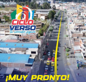 El Municipio de Riobamba, a través de la Dirección de Movilidad y la Dirección de Participación Ciudadana, ha puesto en marcha el proyecto “CicloVerso”, una ciclovía que será construida en la parte central de la avenida Antonio José de Sucre, en el tramo comprendido entre la avenida Edelberto Bonilla y la prolongación de la calle Jaime Roldós Aguilera (redondel UNACH).