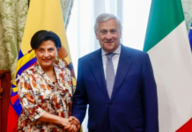 Ecuador e Italia suscribieron un Memorando de Entendimiento en materia de migración, movilidad y oportunidades laborales tras la reunión, en Roma, entre la canciller del Ecuador, Gabriela Sommerfeld, y su homólogo italiano, Antonio Tajani.