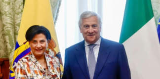Ecuador e Italia suscribieron un Memorando de Entendimiento en materia de migración, movilidad y oportunidades laborales tras la reunión, en Roma, entre la canciller del Ecuador, Gabriela Sommerfeld, y su homólogo italiano, Antonio Tajani.