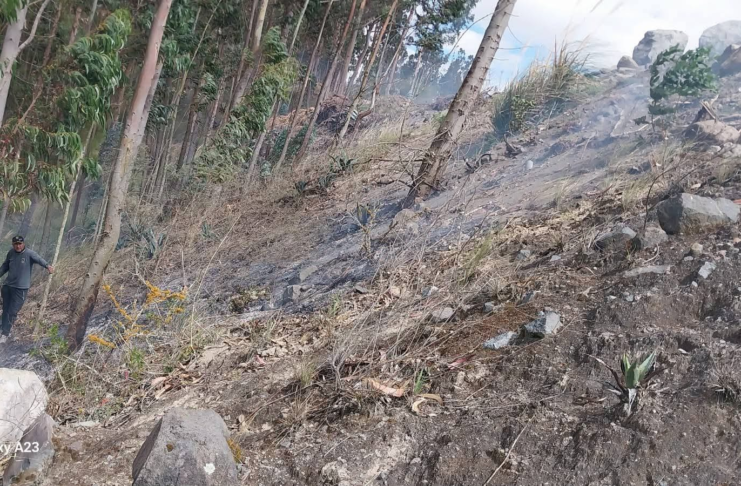 La tarde de 15 de julio, en Guano una densa columna de humo alertó a los habitantes del sector Lagos Panamericana, en las cercanías de la laguna Valle Hermoso, en respuesta el Cuerpo de Bomberos de Guano movilizó su unidad T-3 junto a un contingente de respuesta rápida para contener un incendio forestal que amenazaba con extenderse.