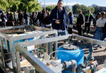 El Gobierno Nacional entregó a los habitantes del sur de Quito dos de las tres plantas potabilizadoras de agua en el parque de Nueva Aurora, este martes 15 de julio de 2025. María Luisa Cruz, ministra de Ambiente, Agua y Transición Ecológica, se mostró satisfecha con estos primeros pasos.