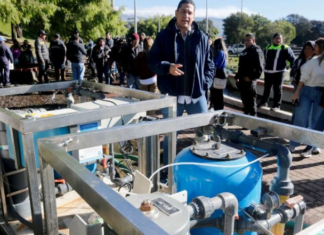 El Gobierno Nacional entregó a los habitantes del sur de Quito dos de las tres plantas potabilizadoras de agua en el parque de Nueva Aurora, este martes 15 de julio de 2025. María Luisa Cruz, ministra de Ambiente, Agua y Transición Ecológica, se mostró satisfecha con estos primeros pasos.