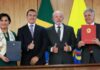 Los presidentes de Brasil y Ecuador, Luiz Inácio Lula da Silva y Daniel Noboa, se reunieron en el Palacio de Planalto en Brasilia, marcando la primera Visita de Estado de un mandatario ecuatoriano al país vecino en 18 años.