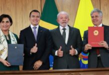 Los presidentes de Brasil y Ecuador, Luiz Inácio Lula da Silva y Daniel Noboa, se reunieron en el Palacio de Planalto en Brasilia, marcando la primera Visita de Estado de un mandatario ecuatoriano al país vecino en 18 años.