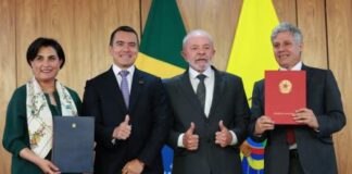 Los presidentes de Brasil y Ecuador, Luiz Inácio Lula da Silva y Daniel Noboa, se reunieron en el Palacio de Planalto en Brasilia, marcando la primera Visita de Estado de un mandatario ecuatoriano al país vecino en 18 años.