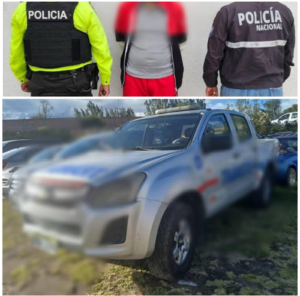 En Riobamba se llevó a cabo un operativo que culminó con la aprehensión en flagrancia de un antisocial, vinculado al robo de un vehículo oficial del Municipio. La intervención se desarrolló el 10 de agosto de 2025, en el marco de las acciones sostenidas que lidera la Policía Nacional contra estructuras criminales que amenazan la seguridad y los bienes públicos.