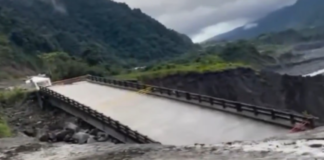 La erosión regresiva del río Coca continúa causando estragos en la provincia de Napo. La tarde del lunes 11 de agosto, el ECU 911 confirmó el colapso total del puente sobre el río Loco, un afluente del río Coca, en el sector de San Carlos, cantón El Chaco.