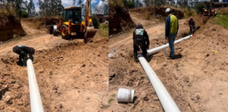 La Prefectura de Bolívar, a través de la Dirección de Riego, avanza con la ejecución de un sistema de riego por aspersión en la comunidad de Atandahua, una obra que beneficiará de manera directa a 75 familias agricultoras del sector.