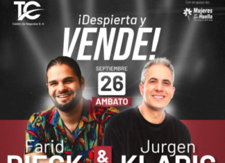 La ciudad de Ambato se prepara para recibir este viernes 26 de septiembre a dos referentes internacionales del emprendimiento y la neuroventa: Jurgen Klaric y Farid Dieck. Ambos serán los protagonistas del evento “Despierta y Vende”, que se desarrollará en el Centro de Exposiciones Ambato (EXPROA) y promete inspirar, educar y potenciar el espíritu emprendedor de los asistentes.