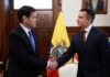 En una reunión a puertas cerradas en el Palacio de Carondelet, el Secretario de Estado de EE.UU., Marco Rubio, se reunió con el presidente de Ecuador, Daniel Noboa, para dialogar sobre seguridad, economía y cooperación bilateral, en medio de un fuerte dispositivo de vigilancia militar y policial.