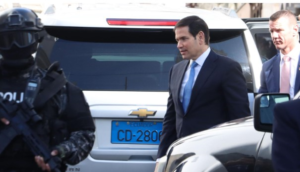 El secretario de Estado de Estados Unidos, Marco Rubio, dio una rueda de prensa durante su visita oficial en Ecuador, en la que se reunió con el presidente Daniel Noboa, la mañana de este 4 de septiembre de 2025.