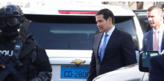El secretario de Estado de Estados Unidos, Marco Rubio, dio una rueda de prensa durante su visita oficial en Ecuador, en la que se reunió con el presidente Daniel Noboa, la mañana de este 4 de septiembre de 2025.