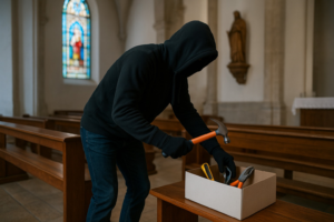 Personal policial atendió un presunto robo registrado en el sector de Las Minas de la parroquia San Luis, en Riobamba. Según se constató en el sitio, las puertas de la bodega de la iglesia evangélica presentaban forjaduras.