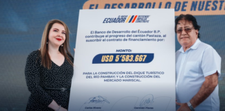 En un acto público de este 6 de octubre, que contó con la presencia de la vicepresidenta del Ecuador, María José Pinto, el alcalde de Pastaza, Germán Flores Meza, y la gerente zonal del Banco de Desarrollo del Ecuador (BDE), Soraya Vásconez, se oficializó la firma del contrato de financiamiento para dos obras emblemáticas que transformarán la ciudad de Puyo.