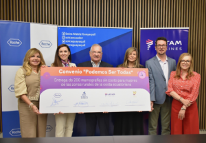 Roche Ecuador, SOLCA Guayaquil, LATAM Airlines y en alianza con Fundación Ana, suman fuerzas para facilitar el acceso a mamografías sin costo en zonas urbanas de Guayaquil, promoviendo el diagnóstico temprano y la prevención.